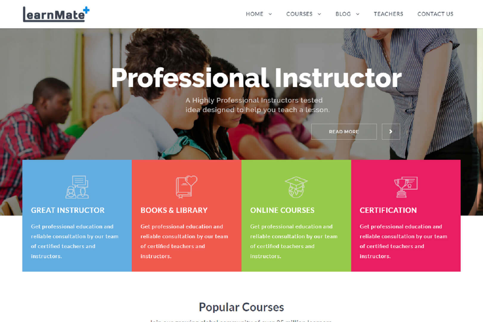 LearnMate Learning, College, Courses & Education Template